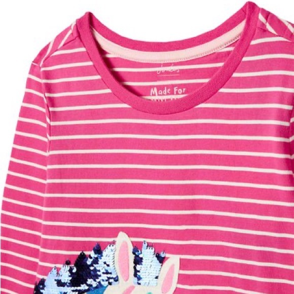 NWT Joules | Pink Stripe Zebra Ava Long-Sleeve Tee - Picture 4 of 5